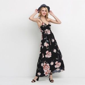Black floral dress. Brand new with tag still on.
